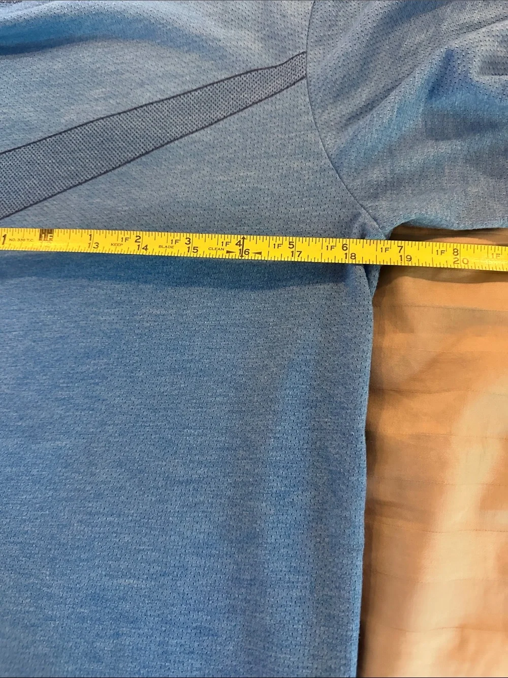 Nike Light Blue Athletic Tee with Navy Swoosh